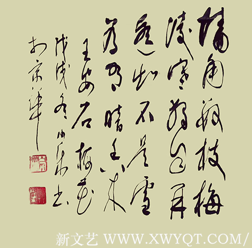白小乐作品 《梅花》 规格：50cmx50cm 创作年代：2018年